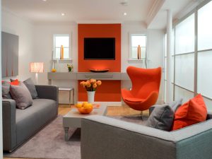 رنگ طوسی و نارنجی در دکوراسیون داخلی