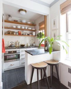 کابینت برای آشپزخانه کوچک با رنگ مناسب