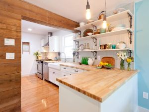 کابینت برای آشپزخانه های کوچک با رنگ مناسب