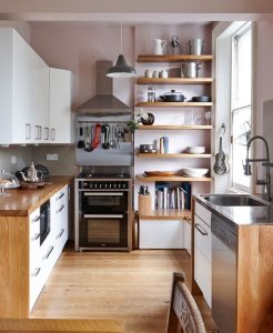 کابینت برای آشپزخانه های کوچیک با رنگ مناسب