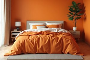 رنگ نارنجی در دکوراسیون اتاق خواب