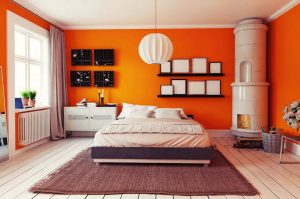 تاثیر رنگ نارنجی در اتاق خواب