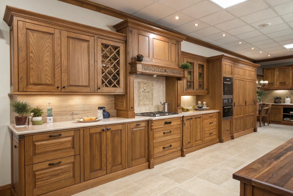 کابینت آشپزخانه با چوب طبیعی